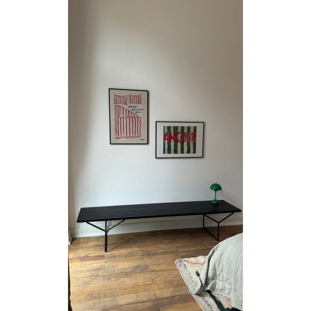 Harry Bertoia Vintage Black Model 400 Bench attributed to Harry Bertoia for Knoll International For Sale - Image 4 of 13