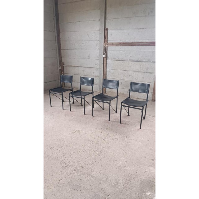 Leather Chairs by Arnold Merckx for Metaform, 1980s, Set of 4 For Sale - Image 14 of 14