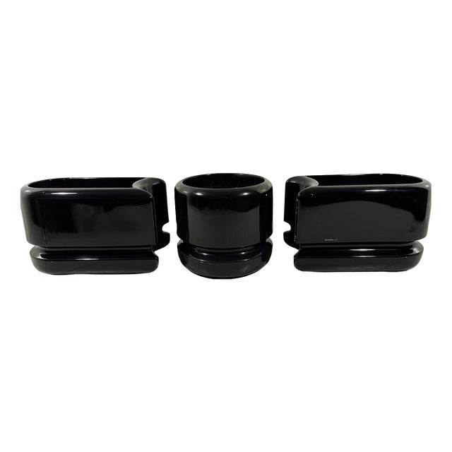 Black Room Dividing Planters from Luigi Colani, 1970s, Set of 3 For Sale