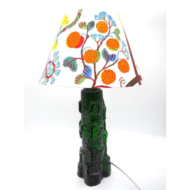 Green Glass Table Lamp by P. Kedelv for Reijmyre, 1960s For Sale - Image 8 of 15