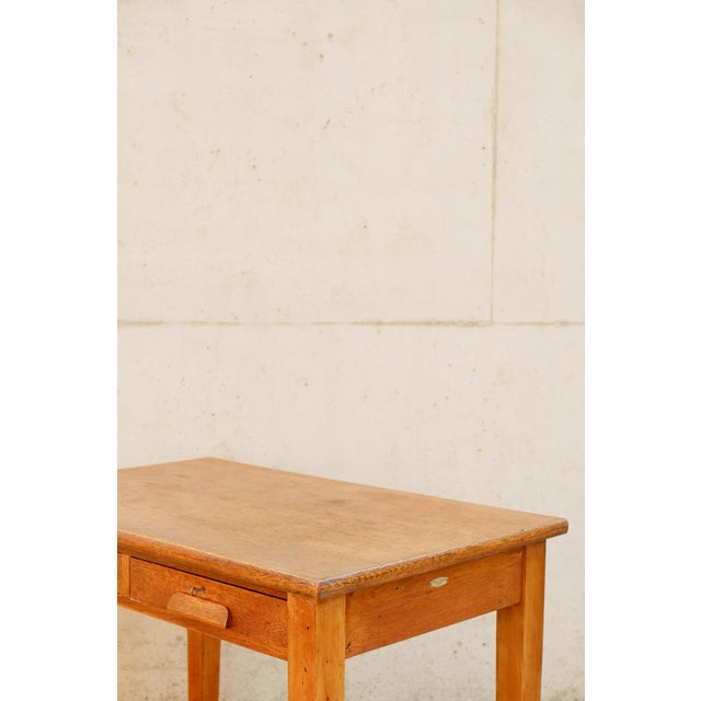 English Edwardian Oak Desk, 1930s For Sale - Image 11 of 13