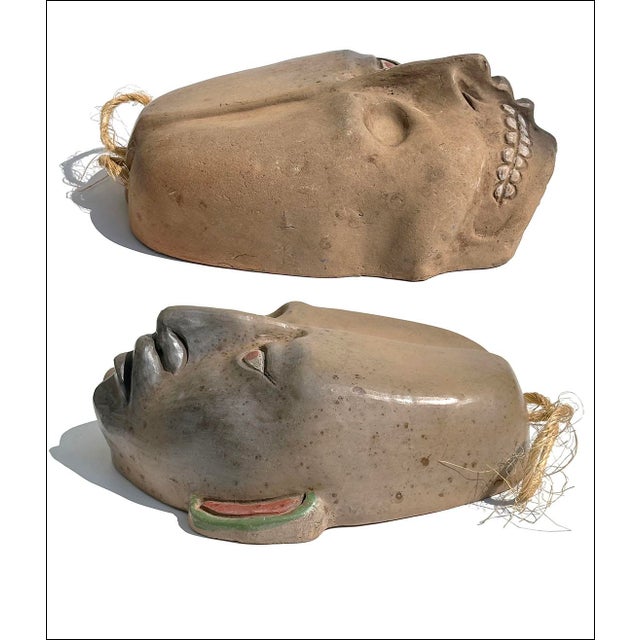 A fascinating vintage mask from Mexico. Artist and exact age not known, but suspected to be 1960s vintage. Intriguing...