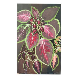 Carl H. Berberich, Coleus Plant Still Life, Oil Painting on Canvas For Sale