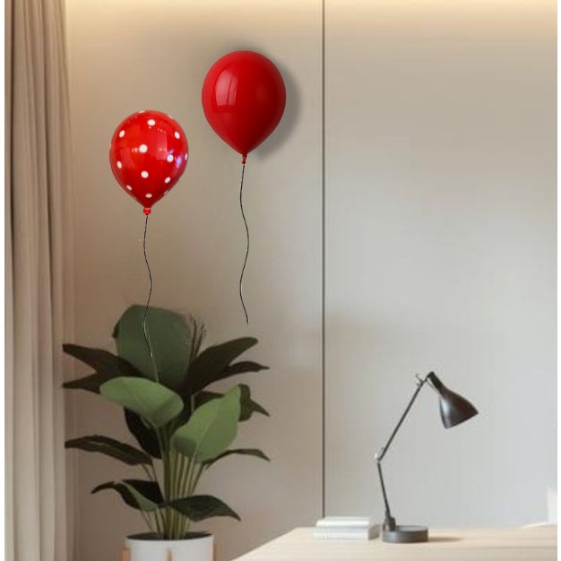 Add a unique accent to your space with this Red Polka Dot Ceramic balloon wall sculpture. Handcrafted from clay, and...