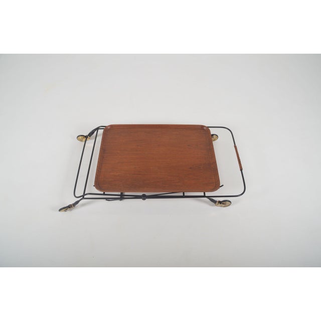 Wood Swedish Trolley attributed to Paul Nagel for Jie Gantofta, 1960s For Sale - Image 7 of 12