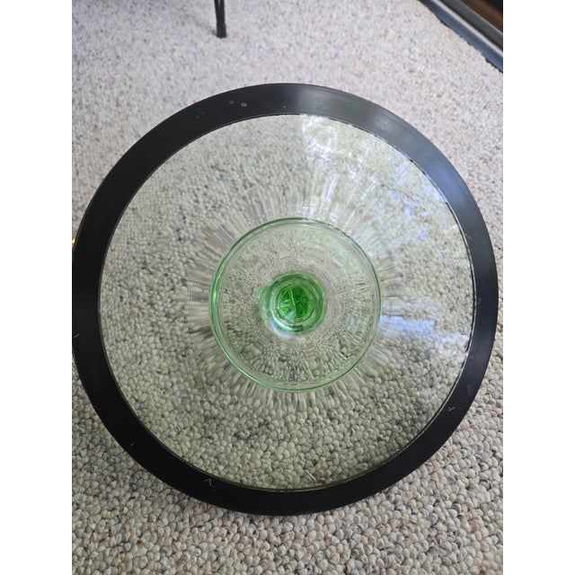 Art Nouveau 1930s Liberty Works Green Depression Glass Server For Sale - Image 3 of 3