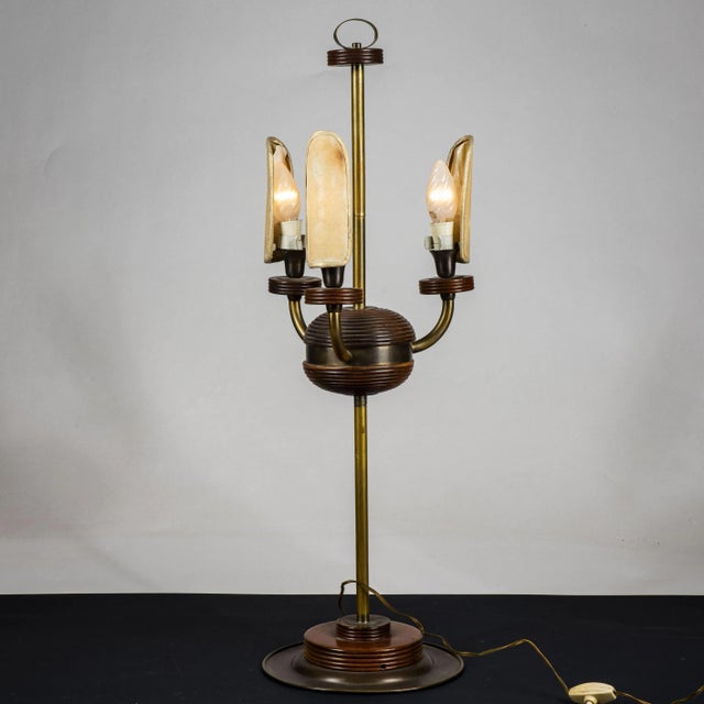 Metal Art Deco Style Table Lamp For Sale - Image 7 of 9