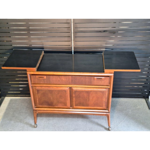 Mid 20th Century Walnut Flip Top Server For Sale - Image 9 of 11