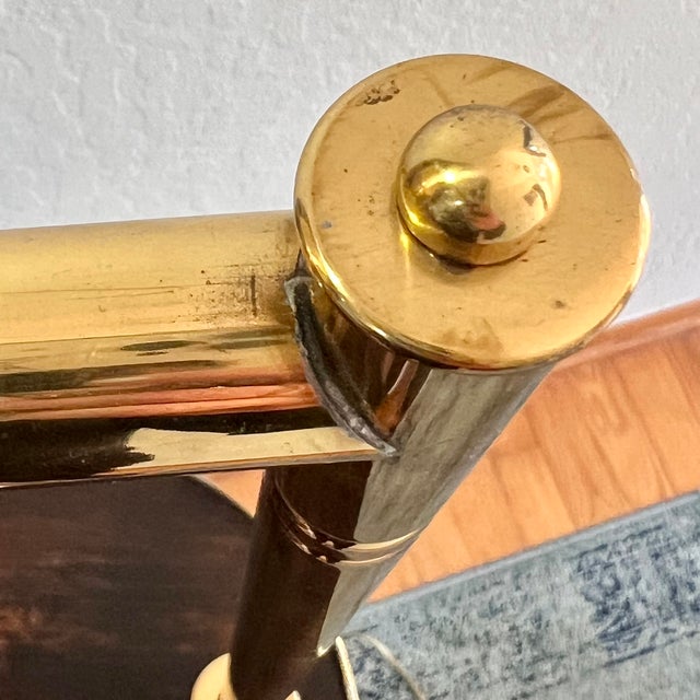 1960s Holywood Regency Brass Floor Lamp With Integrated Table by Hart Associates For Sale In Monterey, CA - Image 6 of 16