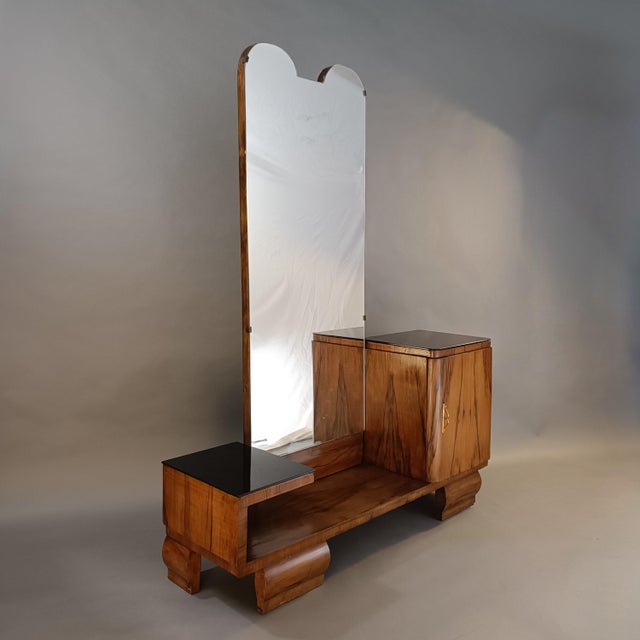 Black Art Deco Wooden Dressing Table, 1940s For Sale - Image 8 of 8