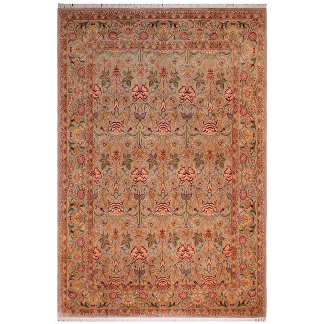 Beautiful 1990's Pak-Persian Taupe/Red Wool Rug - 9'2'' X 12'5'' For Sale - Image 9 of 9