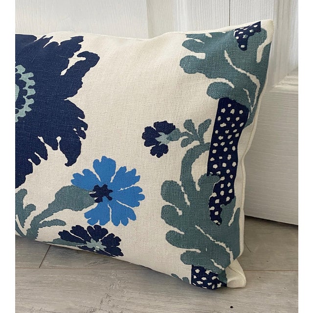 Custom made with designer Quadrille Henriot fabric. This classic Quadrille pattern has beautiful shades of ink, cornflower...