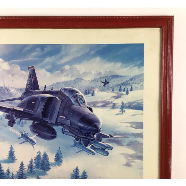 Wood Framed Prints Mark Waki 1986 Fighter Jets - a Pair For Sale - Image 7 of 13