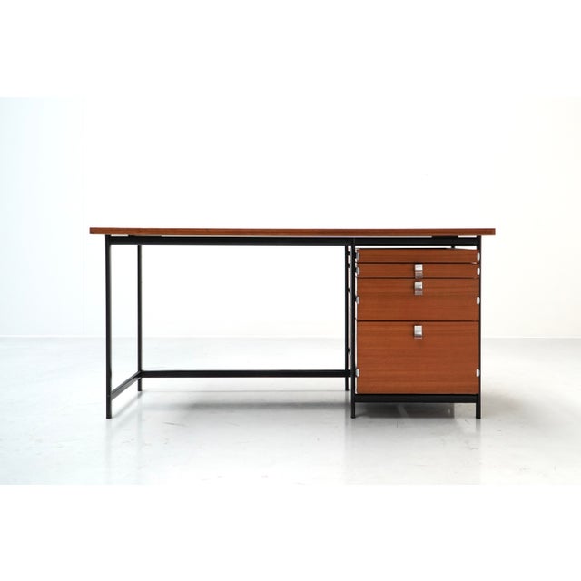 Mid-Century Modern Vintage Writing Desk by Jules Wabbes for Mobilier Universel, Belgium, 1960s For Sale - Image 3 of 16
