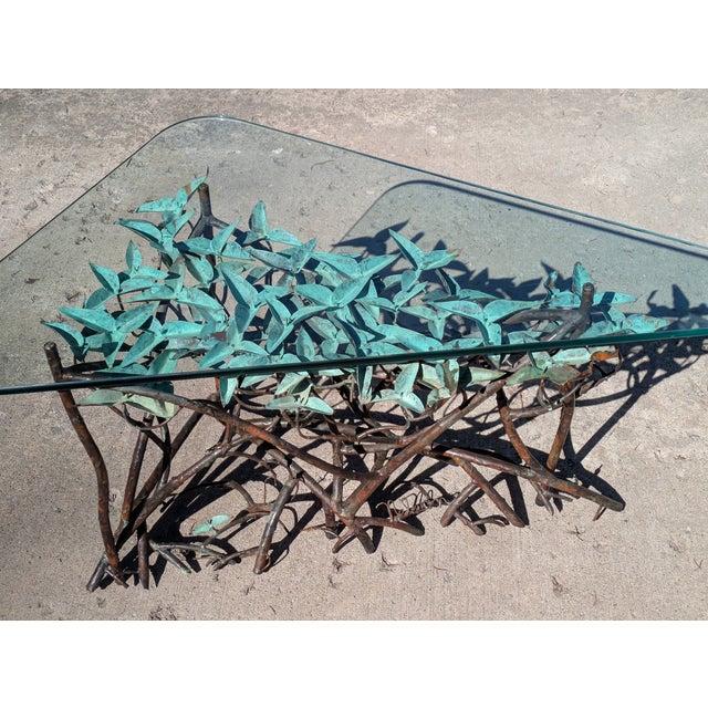 Late 20th Century Hand Made Copper Triangle Mangrove Coffee Table Botanical For Sale - Image 15 of 16