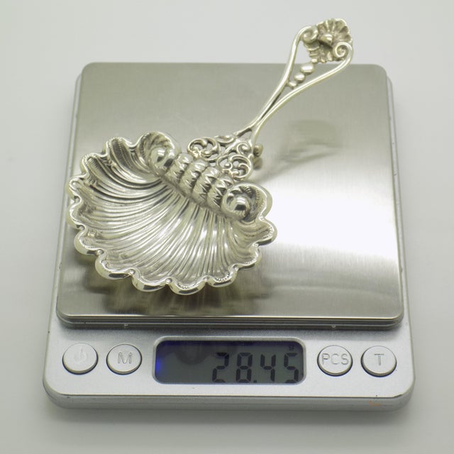 Vintage Italian Handmade Shell-Shaped 925 Sterling Silver Spoon, Padua, 1980s For Sale - Image 9 of 12