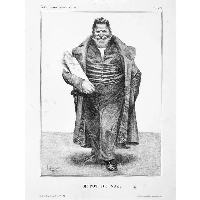 M M.Pot de Naz is an original lithograph realized by Frenc artist Honoré Daumier in 1832, plate 270 from La Caricature...
