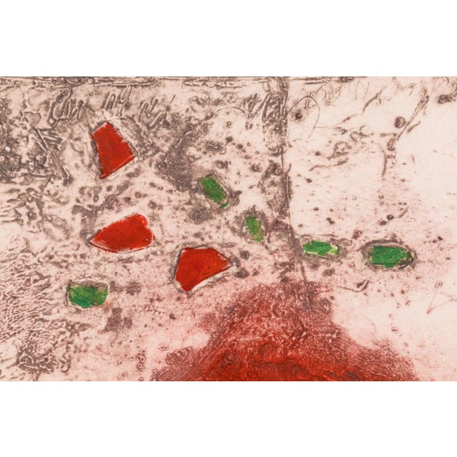 1970s Signed Carborundum Etching on Paper from Otage et Rouge Series by James Coignard For Sale - Image 10 of 12