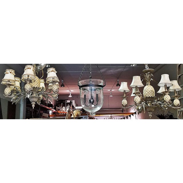 1980s Quoizel Pineapple Tole Chandelier For Sale - Image 12 of 13