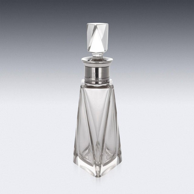 Silver 20th Century French Art Deco Silver & Glass Decanter, 1930s For Sale - Image 8 of 10