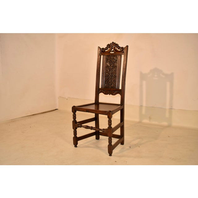 18th Century Early 18th Century Welsh Oak Joined Backstool For Sale - Image 5 of 15