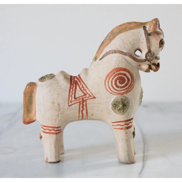 Mid-Century Modern Vintage Ceramic Handmade Pucará Horse Figurine For Sale - Image 3 of 9