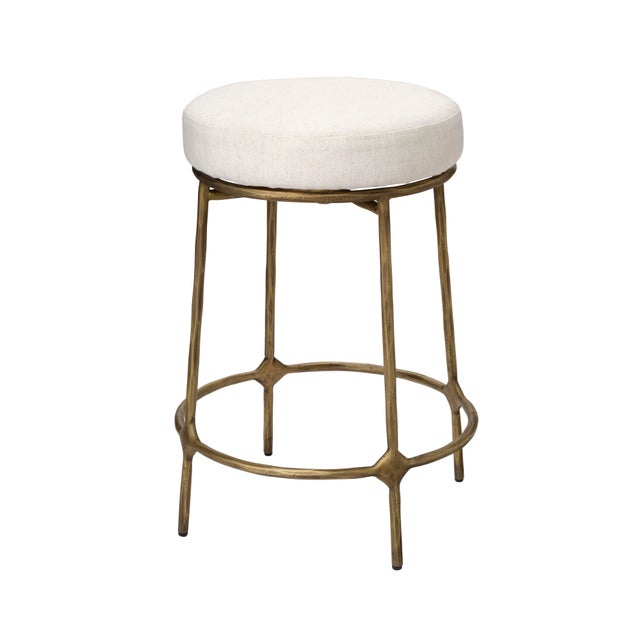 Jamie Young Jamie Young Asteria Iron Counter Stool, Antique Brass For Sale - Image 4 of 4