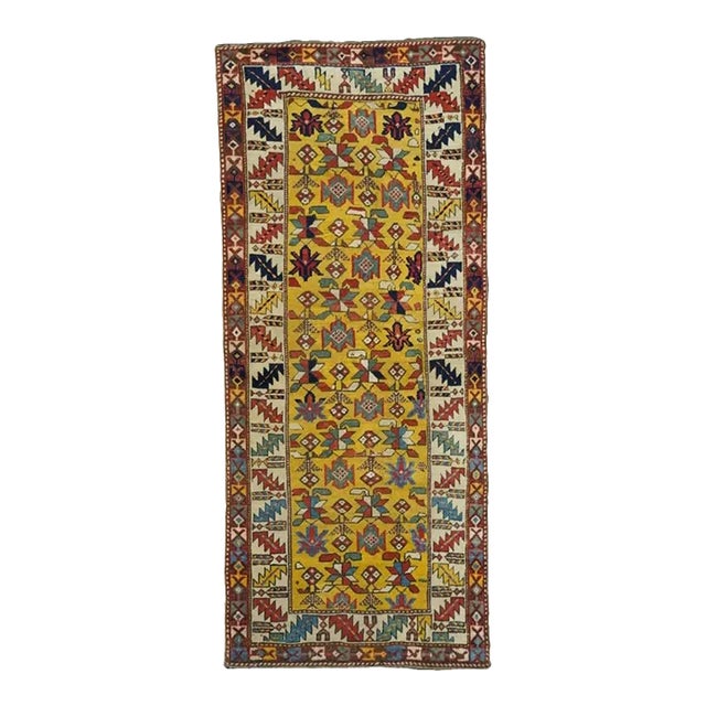 Antique Kuba Rug 3' X 7'1'' For Sale