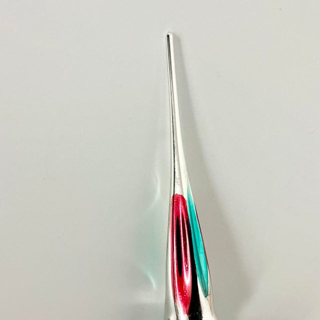 Ruby Red Antique German Hollywood Regency Blown Mercury Glass Christmas Tree Topper, Three Indents For Sale - Image 8 of 16