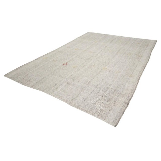 Mid-Century Modern Vintage Large Modern Gray Kilim Rug For Sale - Image 3 of 7