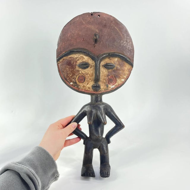 Brown Early 20th Century Asante Akua'ba Fertility Doll Female Pair Ghana For Sale - Image 8 of 9