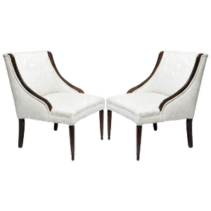 1940s Square Back Gondola-Style Chairs - a Pair
