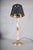 Onyx and Brass Column Table Lamp with Black Shade, 1950s For Sale - Image 6 of 10