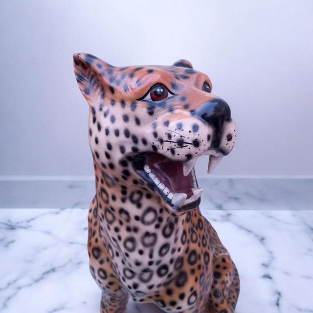 Large ceramic leopard. Beautiful shades of color.