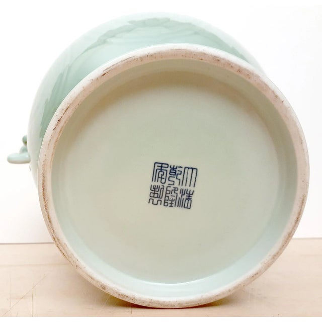 Early 20th Century Chinese Porcelain Celadon Dragon Handled Vase For Sale In Portland, OR - Image 6 of 7