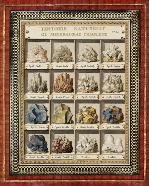 Reproduction Antique Victorian Gem and Mineral Print No. 2