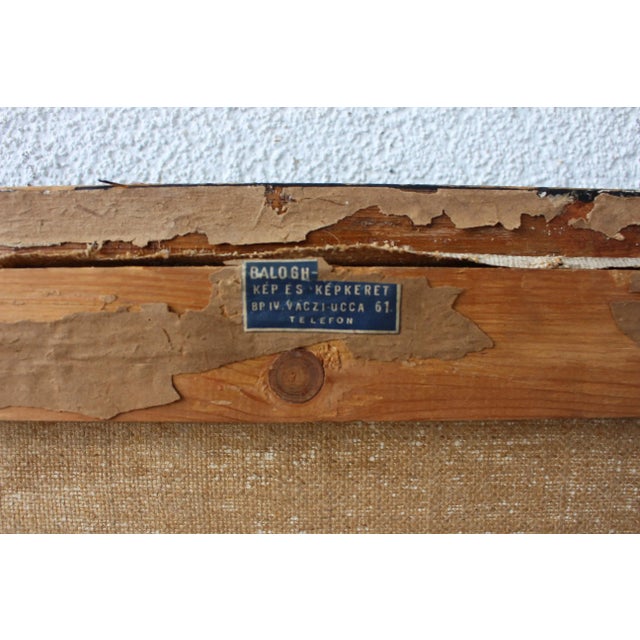 Mid-Century Modern Composition, Oil Painting, 1950s, Framed For Sale - Image 4 of 10