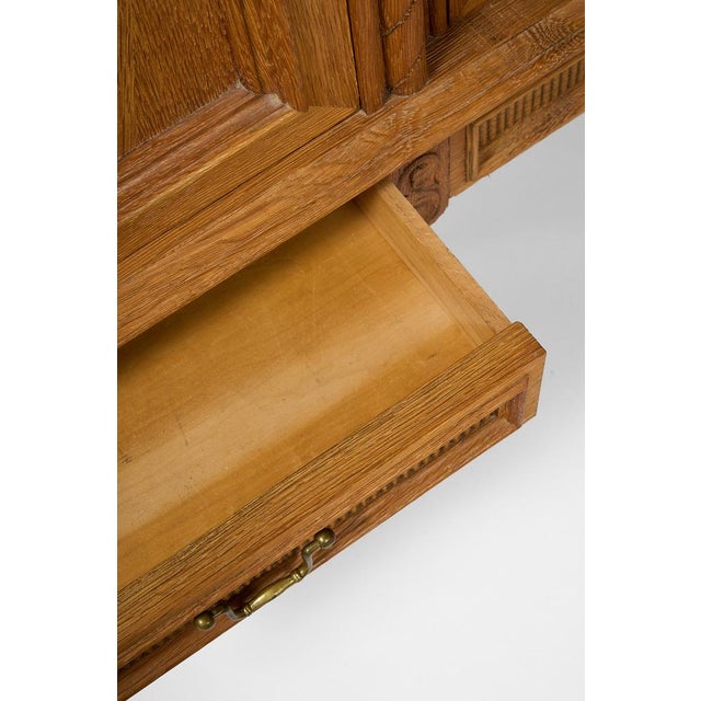 Wood Sideboard with Carved Panels and Turned Legs, 1920s For Sale - Image 7 of 10