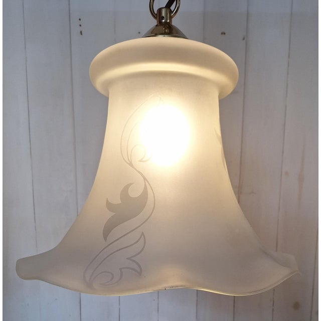 Goldenrod Vintage Ceiling Lamp with Frosted Glass Shade from Kaiser, 1980s For Sale - Image 8 of 9