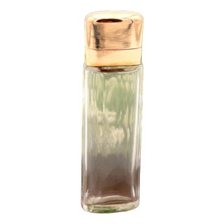 Perfume Bottle in Glass and 15K Gold For Sale