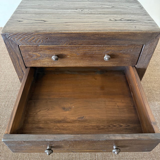 Nathalie II 2 Drawer Reclaimed Elm Nightstand 36″ – Walnut For Sale In Los Angeles - Image 6 of 10