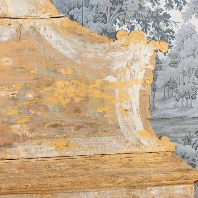 18th C. Italian Baroque Cassapanca Storage Bench in Original Paint For Sale - Image 9 of 17