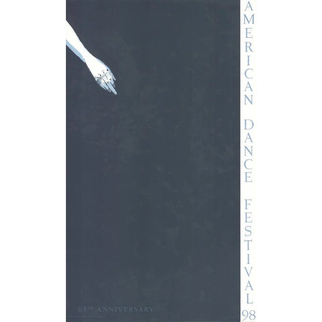 American 1998 Alex Katz 'American Dance Festival 1998' Pop Art Blue,White Lithograph For Sale - Image 3 of 3