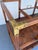 Vintage Korean Campaign Style Bar Cart With Brass Mounts & Parquet Shelves Georgian Furnishing Co. For Sale - Image 4 of 10