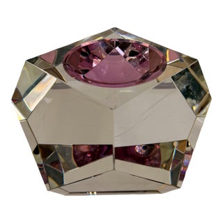 Arteriors Glass Decorative Object With Purple Accents For Sale
