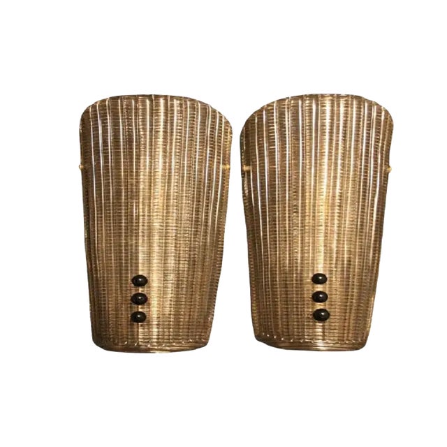 Textured Smoked Murano Glass Sconces with Little Black Glass Pearls, 1980s, Set of 2 For Sale - Image 10 of 10