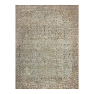 Amber Lewis x Loloi Cambria Aqua / Natural 10'-0" x 14'-0" Area Rug For Sale