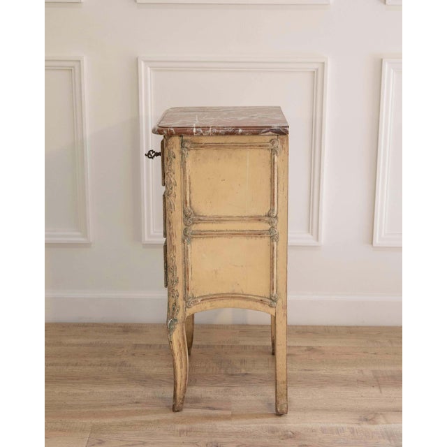 19th Century 19th Century French Transition-Style Half Chest of Drawers with Marble Top For Sale - Image 5 of 13