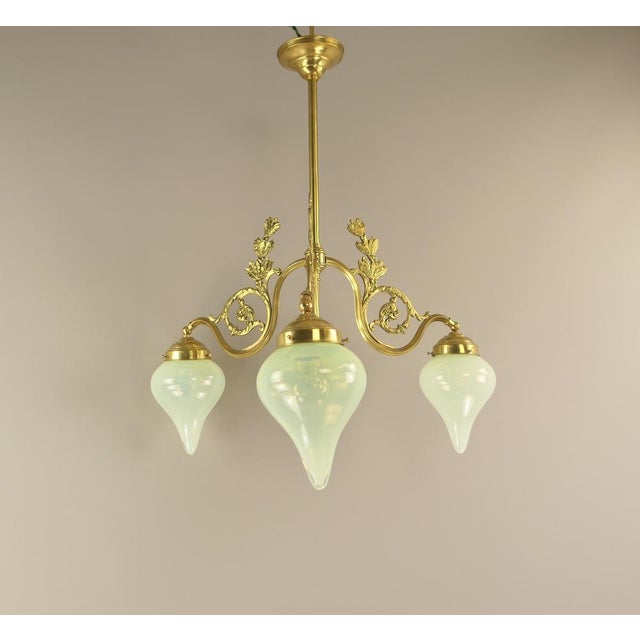 French Brass Chandelier, France, 1910s For Sale - Image 11 of 11