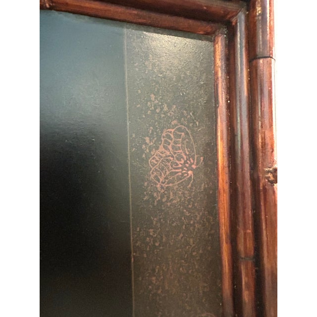 Black Vintage "Art De Chine" Faux Bamboo and Black Lacquer Tray Attributed to Palecek For Sale - Image 8 of 12
